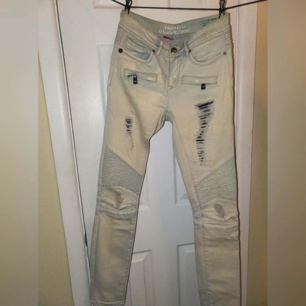 PARASUCO Denim Legend_Sana fit mid waist super skinny light wash ripped jeans